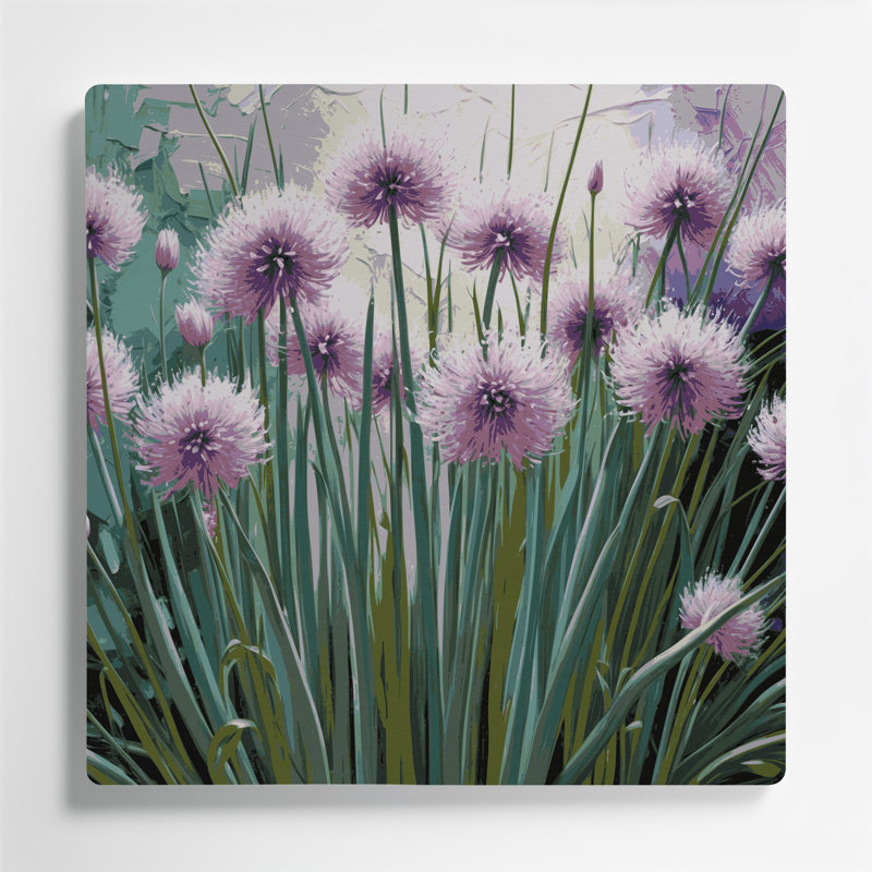 Art mural en métal Botanical Chives, H 12 po x l 12 po