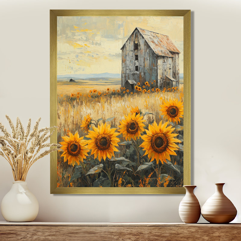 Dotsy - impressions sur toile florales, H 40 po x l 30 po, Reproduction encadrée d'une seule photo, Doré