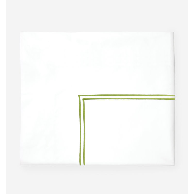 Grande Hotel Percale Flat Sheet, Full/Double Flat Sheet, White/Fern