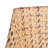 Modern Bungalo Upholstered Armchair with Brown Cushion, Rattan Weave, Rawhide Accent & Mahogany Legs