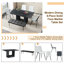 Ensemble de table et de chaises. Ensemble de table de salle à manger en panneau de fibres à densité moyenne à motif de marbre noir - 63 po x 35,4 po avec 4 chaises de salle à manger en polyuréthane et 1 banc, un choix de luxe subtil pour les maisons modernes-170356685