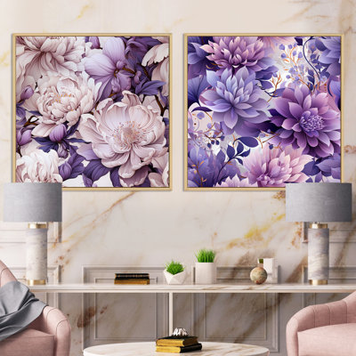 Twedt - Ensemble de 2 collages carrés floraux