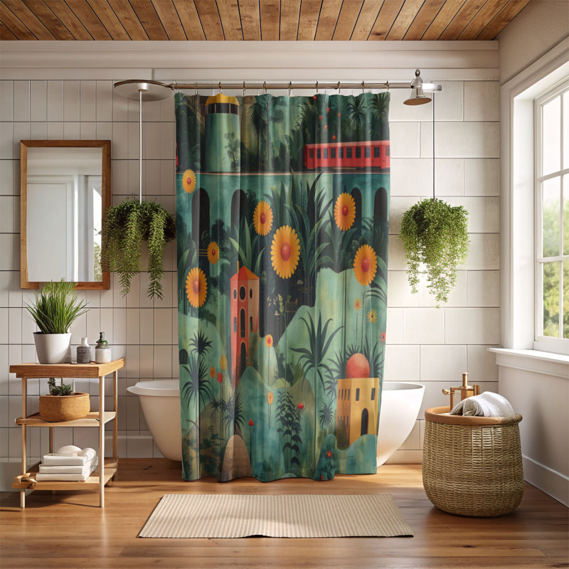 Rideau de douche Merry Train - Premium, H 74 po x l 71 po