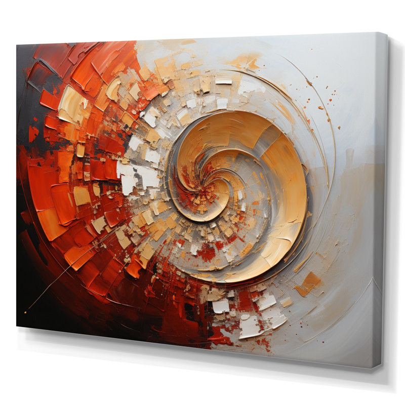 Energetic Spiralscape I - Abstract Spirals, impressions sur toile, H 16 po x l 32 po x P 1 po, Toile tendue