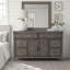Commode 6 tiroirs, 2 portes, finition gris fumé