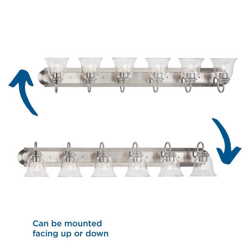 Brushed Nickel Clear Glass 48" 6-Light Vanity Light