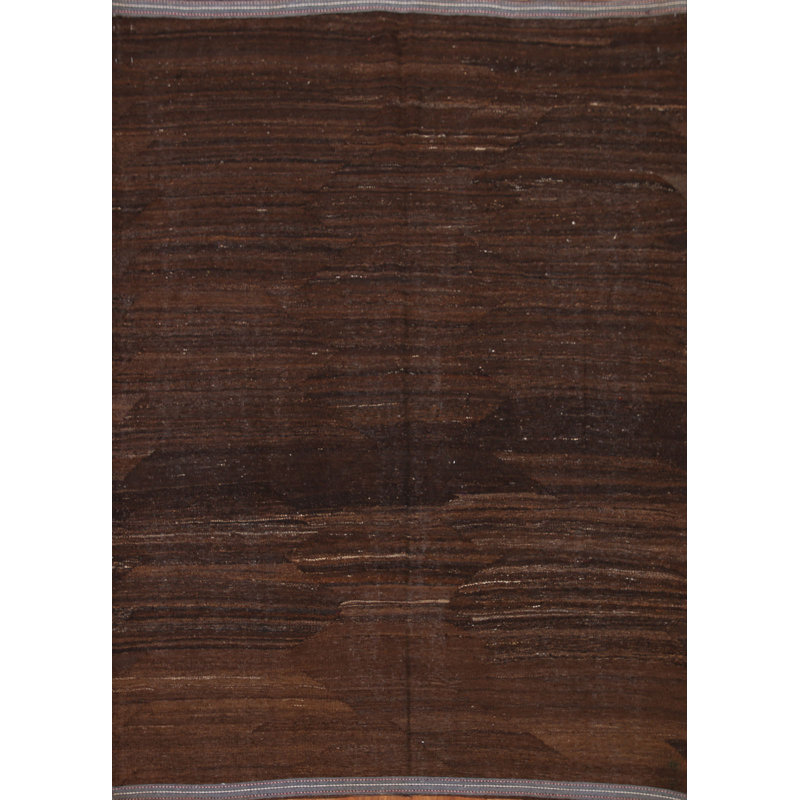 Tapis moderne foncé foncé Kilim 5 x 6
