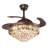 Kaelig 42" Crystal  Invisible Ceiling Fan Light with Remote Control, Retractable Fan Blades