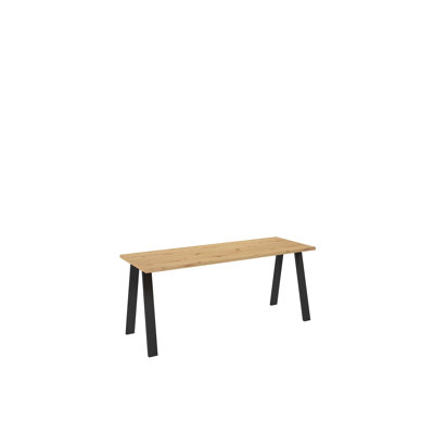 Nikaela Rectangular Dining Table with Steel Base