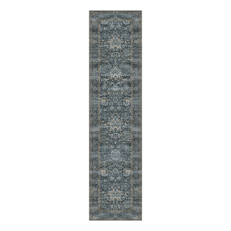Tapis beige / brun / bleu Aurelia, Blue, Rectangle 2 pi x 8 pi