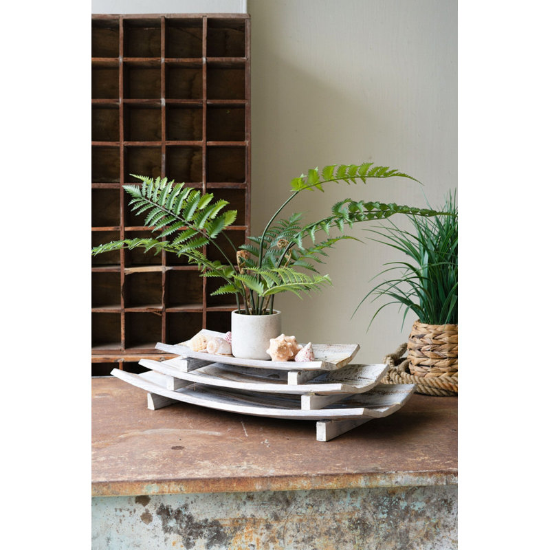  Ensemble de trois plateaux rectangulaires arrondis