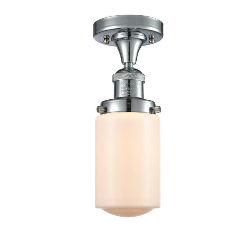 Plafonnier semi-encastré 4,5 po Saroyan, Blanc mat, Ampoule DEL 6 watts Vinage, Chrome poli