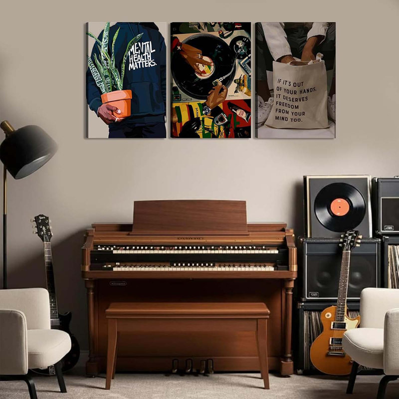3 Piece Wrapped Canvas Print, 40 cm H x 60 cm W