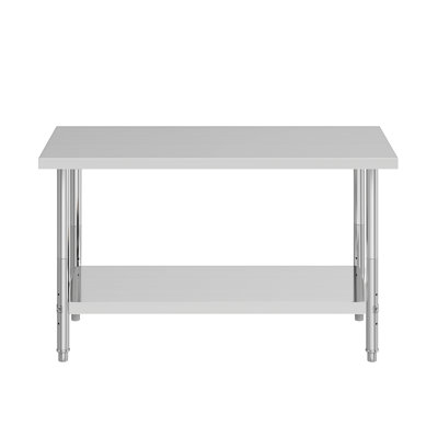 ROVSUN 48" X 24" Open Base Stainless Steel Table, NSF Commercial Heavy Duty Prep & Work Table,Metal Table For Kitchen, Restaurant, Home, Hotel, Garage, Laundry - View #3