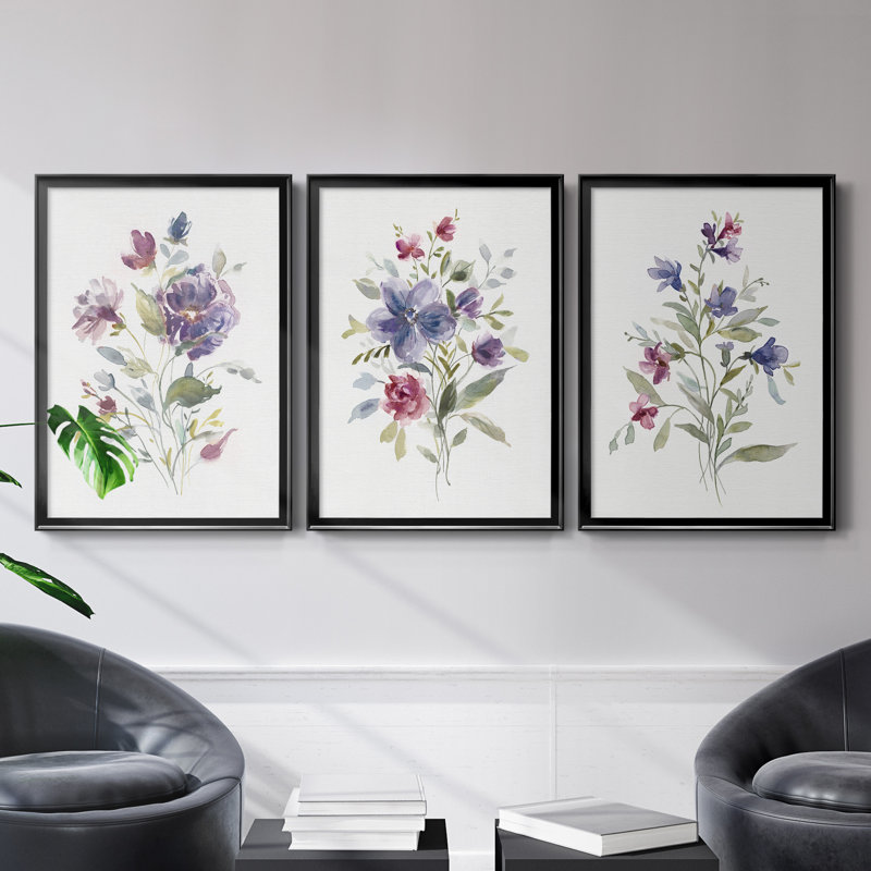 «Color Variety I», ensemble de 3 cadres photo, Toile avec cadre noir, H 22,5 po x l 91,5 po x P 4,5 po