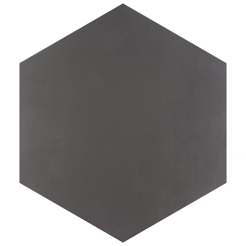 Horizon Hex 7-3/4" x 9"Porcelain Wall & Floor Tile, Black