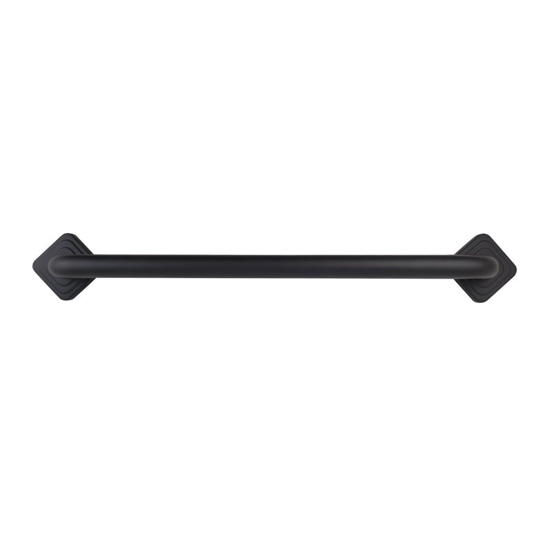 42-Inch Monarch Designer Grab Bar with Square Flanges, Matte Black Stainless Steel