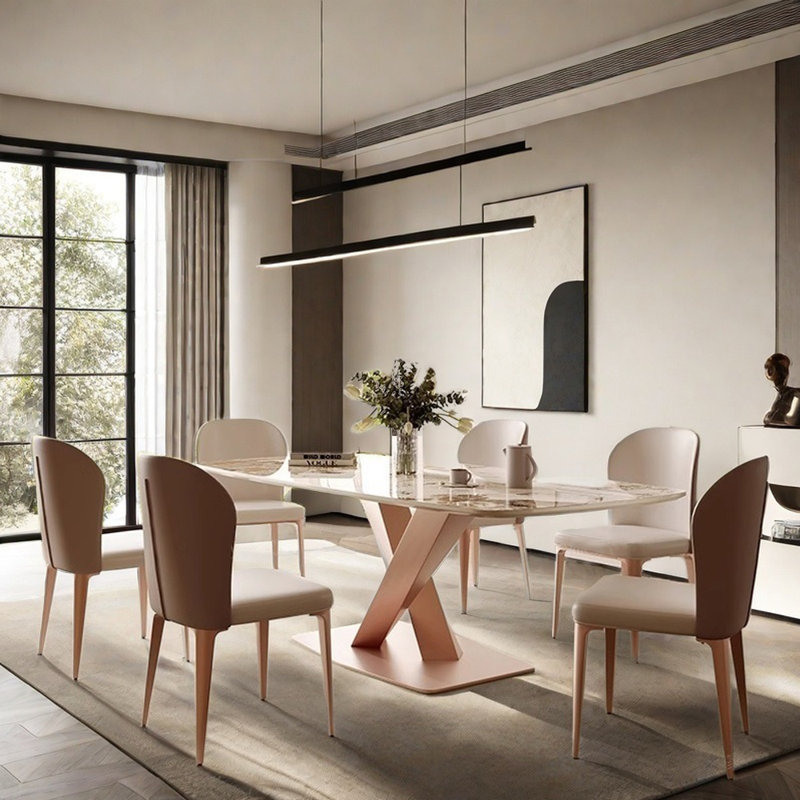 Combinaison de table et de chaise Light Luxury, H 29,9 po x L 62,9 po x l 31,4 po