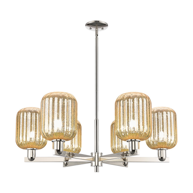 Hailsham - Lustre suspendu 6 lumières, Mercure, Nickel poli