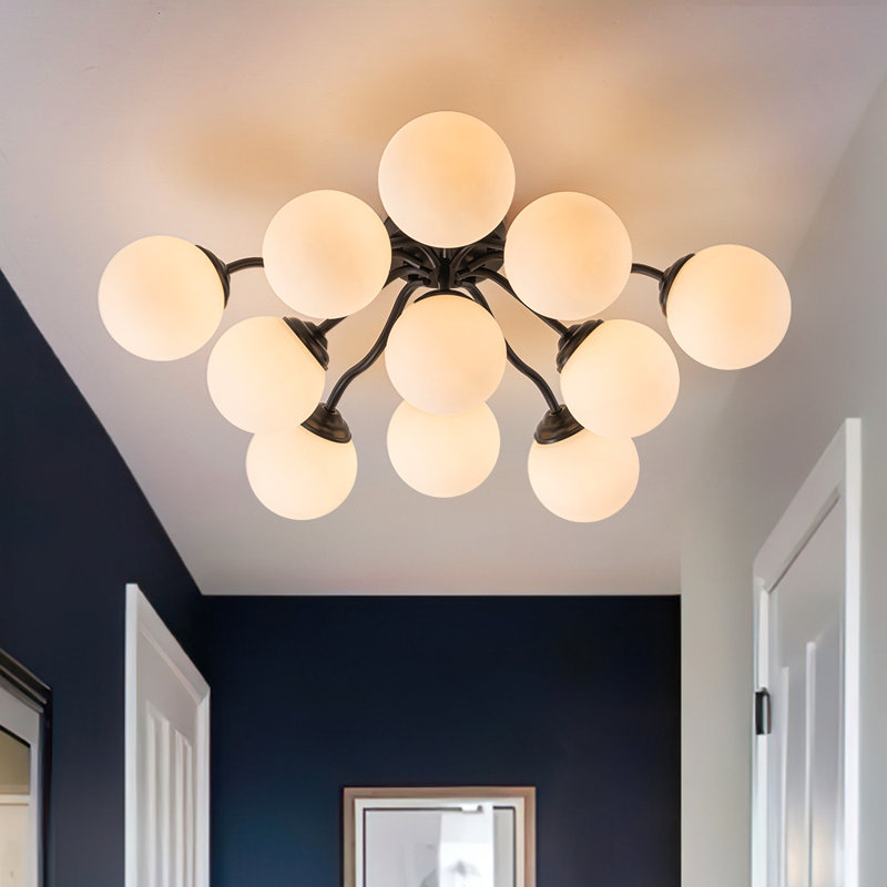 Plafonnier semi-encastré Honniball, 11 lumières, Noir