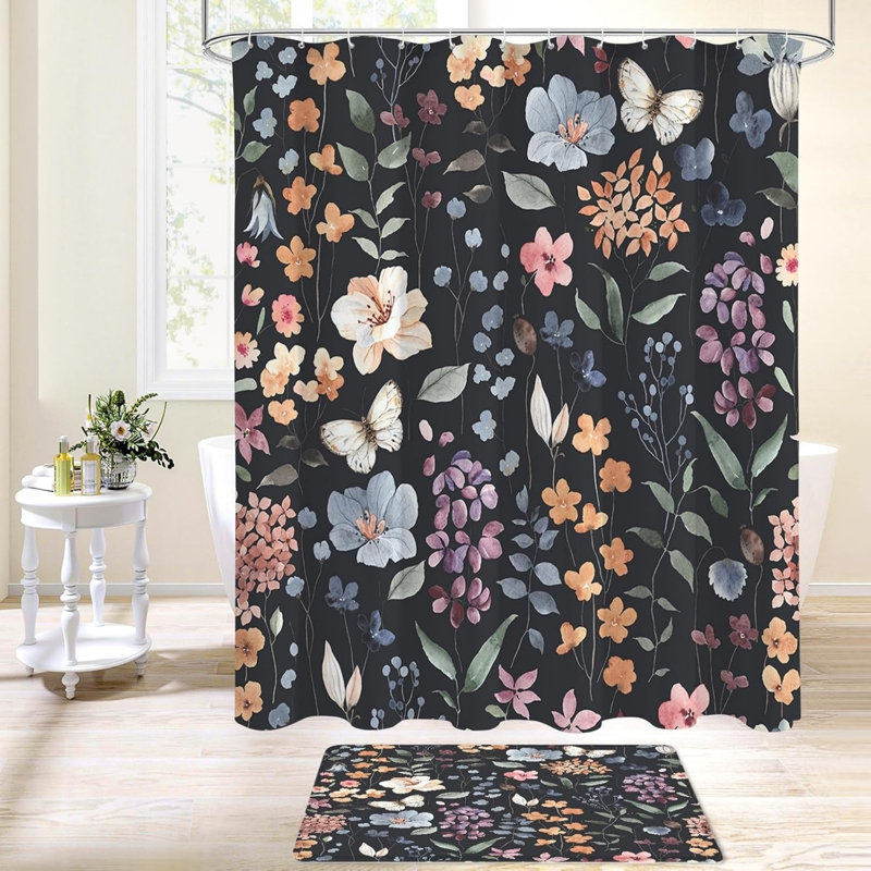 Ensemble de salle de bain 4 pièces, Black Floral