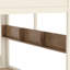Grand lit superposé avec rangement, couleur beige et naturelle, bois massif, tablettes, crochets et sommier sans matelas requis pour le placement de matelas-876293385