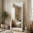 Irregular Wavy Full Length Mirror with Flannel Wrapped Frame-1980816784-1980816781