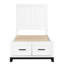 Lit plateforme simple avec finition brillante blanche et tiroirs de rangement rustiques