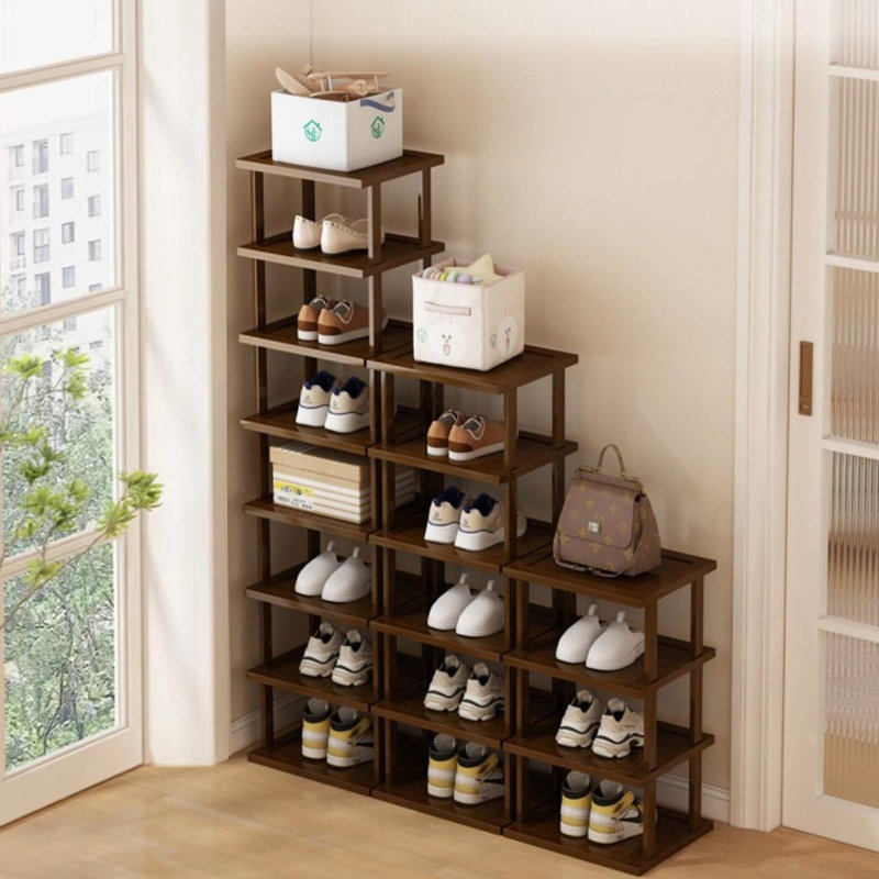 Range-chaussures vertical - Range-chaussures haut et étroit, Brun