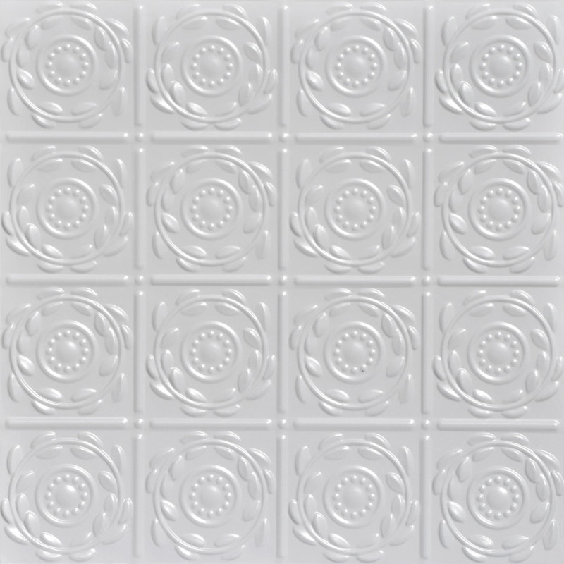 Crowning Glory 2 ft. x 2 ft. Drop-In Tin Ceiling Tile, White