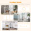 2 in 1 Dog Pen Safety Pet Gate 6 Panels for Medium Dogs 90Hcm - White