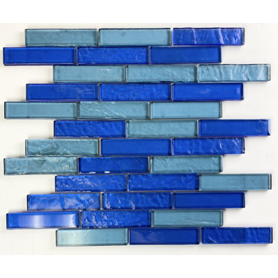 Carreau de piscine mosaïque en verre translucide à montage frontal en verre translucide 1 po x 4 po Landscape