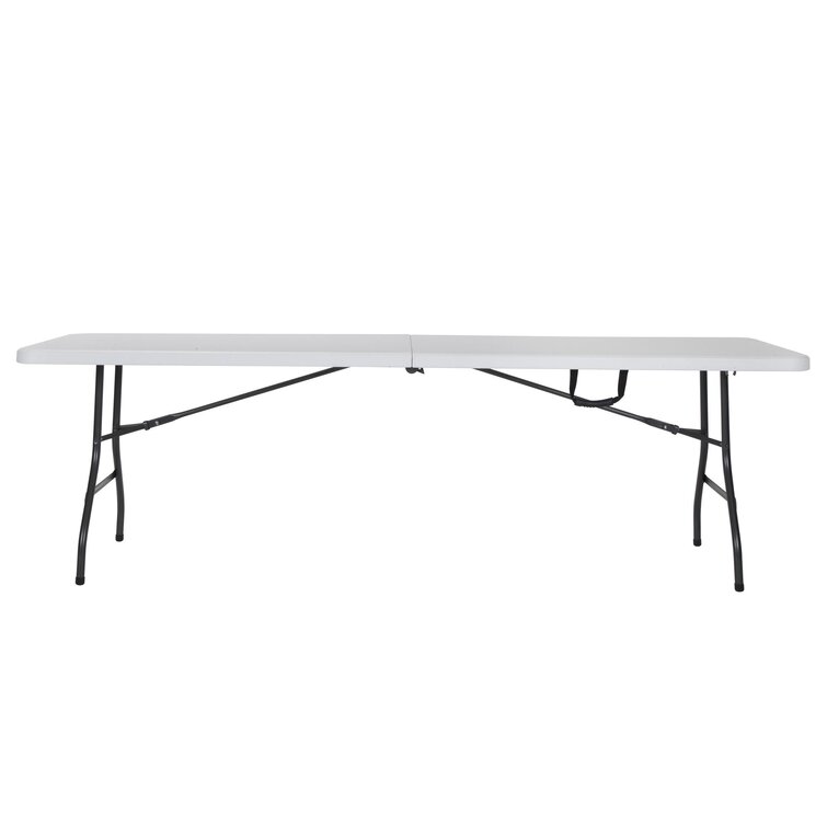 Flash Furniture 2.5-ft x 6-ft Indoor Rectangle Plastic White Folding  Banquet Table (8-Person)