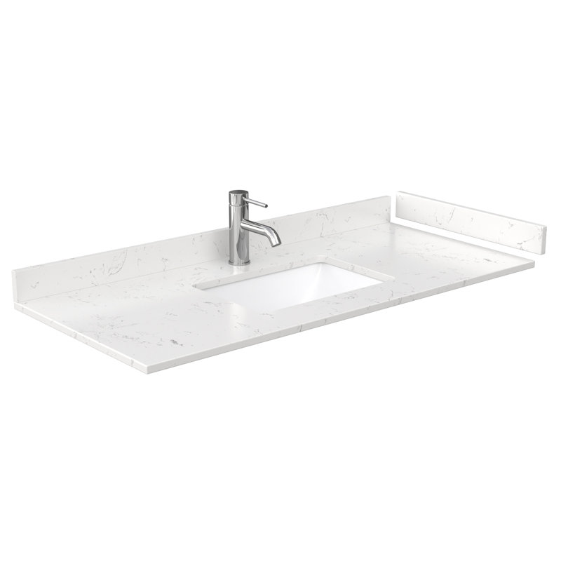 Elan 48'' W Vanity, Brushed Nickel, White, White Cultured Marble