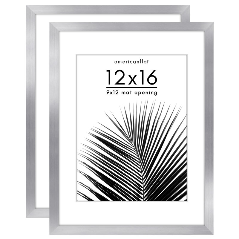 Cadre photo Americanflat - ensemble de 2 - cadre avec passe-partout - plexiglas poli, Argent argent
