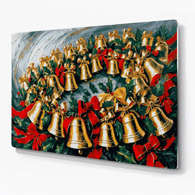 Christmas Christmas Bells Brown Metal Wall Art