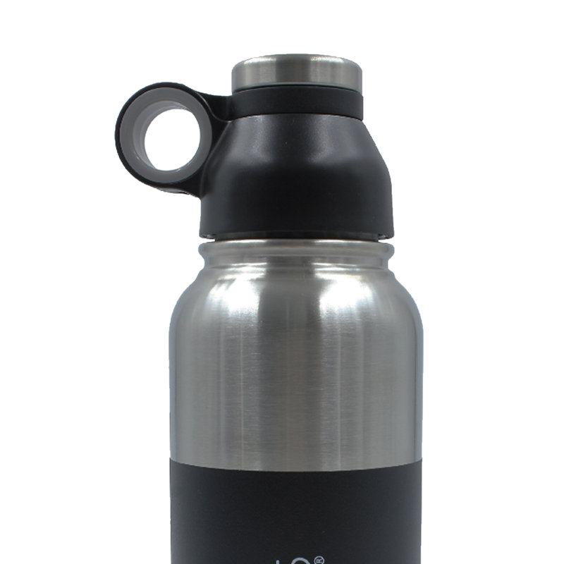 Bouteille d’eau en acier inoxydable, Noir, Le cruchon isotherme sous vide de 40 oz inclus
