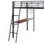 Lit mezzanine moderne en métal pleine grandeur avec 3 tablettes et bureau - Tableau blanc à cadre noir pour plus de confort et d'espace d'étude créatif-1176552454-1176552456
