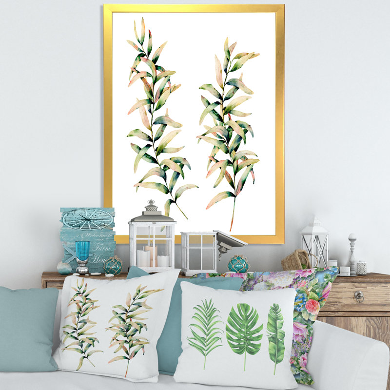 Branches d'automne - Peinture sur toile, H 32 po x l 24 po x P 1 po, Cadre doré
