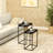 Avron Metal Nesting Table for Living Room Furniture, Modern Nest of End Table, Side Tables with Glass Top