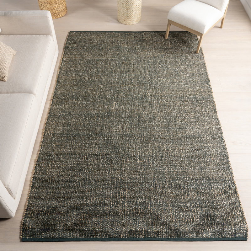 Elfriede Farmhouse Jute Blend Area Rug, Rectangle 10' x 14'