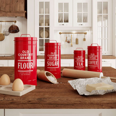Old Country Brand 4 Piece Kitchen Canister Set