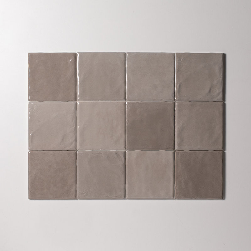 Harvest 4"x4" Porcini Gloss Glazed Ceramic Wall Tile, Porcini Gloss