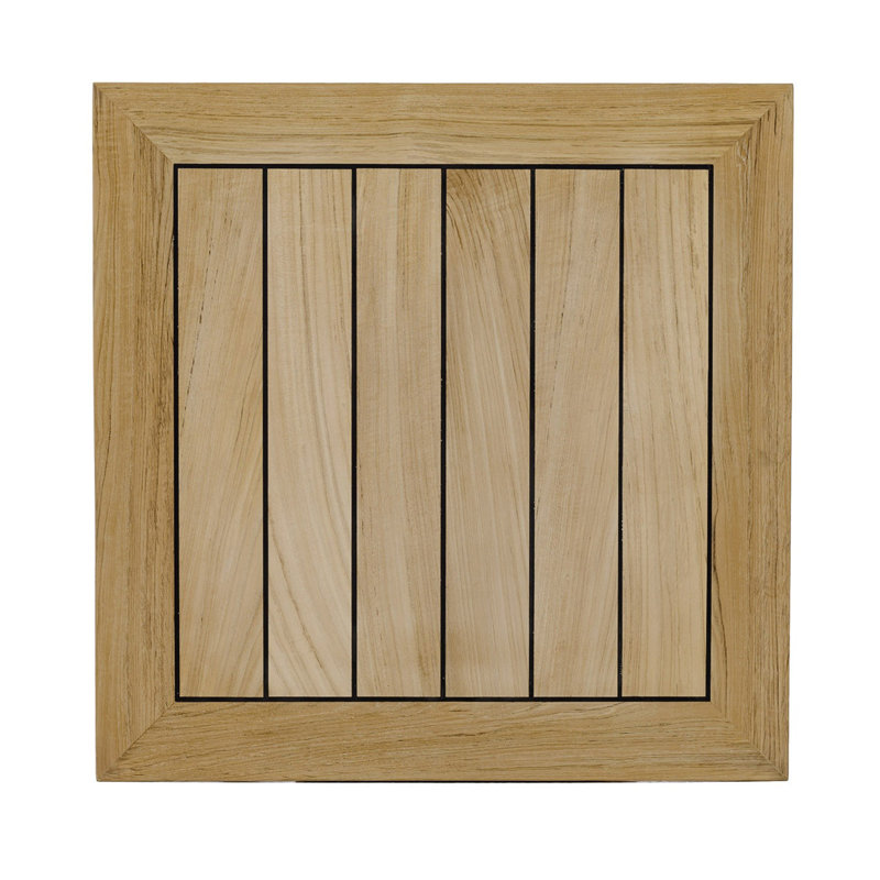 Outdoor Square Teak Bar Table, 24" L x 24" D