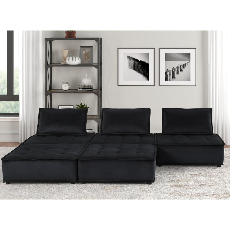 Repose-pieds canapé modulaire 5 pièces Gouvernour, H 29 po x l 80 po x P 120 po