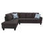 Ensemble de canapé modulaire en tissu brun foncé avec repose-pieds 3 pièces-90726395-90726396