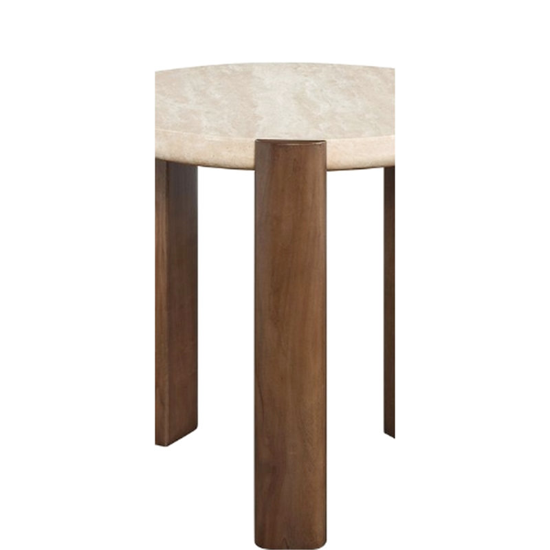 Table de bout en chêne foncé et design contemporain, plateau épais de 50 mm, capacité de 70 lb, couleur crème, dimensions du produit et table de 22 po, charge, principale