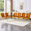 Ensemble de 2 chaises de salle à manger en velours orange avec pieds dorés, chaises d'appoint rembourrées avec accoudoirs pour la salle à manger et la cuisine-975345571
