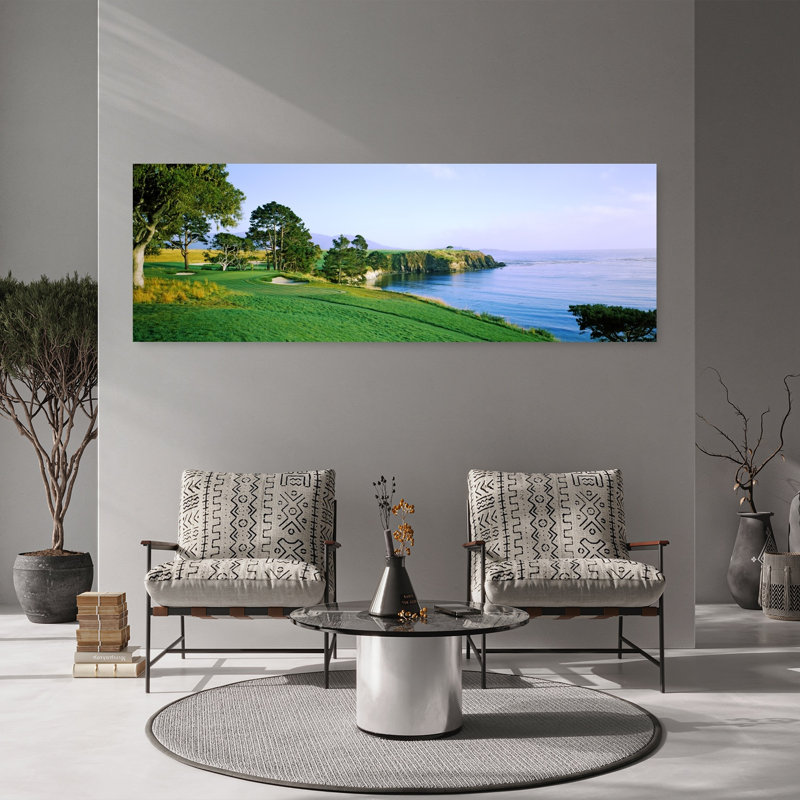Pebble Beach Golf Course, Pebble Beach, Monterey County, Californie, États-Unis, paysage contemporain abstrait, art mural