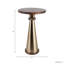 Table d'appoint moderne en métal avec plateau en pierre et base conique, idéale pour un coin lecture - Table d'appoint contemporaine au profil étroit pour le salon - 63,5 cm, couleur or et beige